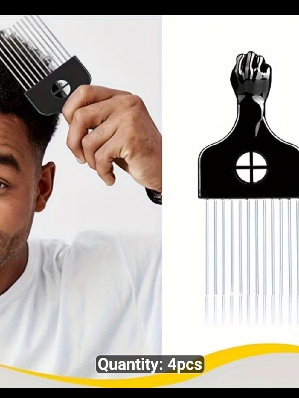 NEW 4 Piece Curling Sponge Set-gloves, metal brush pick, twist comb. Men/Women - Picture 5 of 11